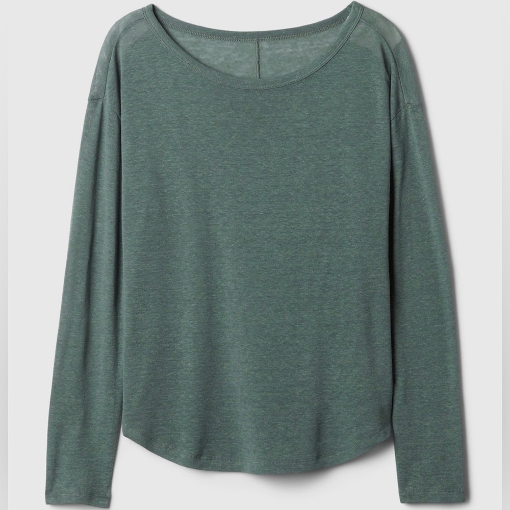 GAP Women’s Green Long Sleeve Boatneck Tee